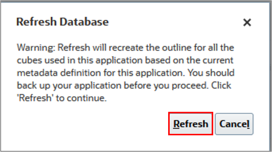 Refresh Database click Refresh